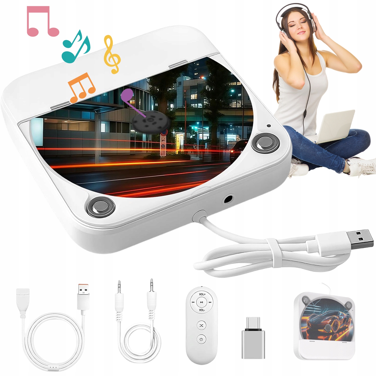 CD Přehrávač Do Auta S Usb Aux Plug Play Do Auta, Funkce Paměti MP3