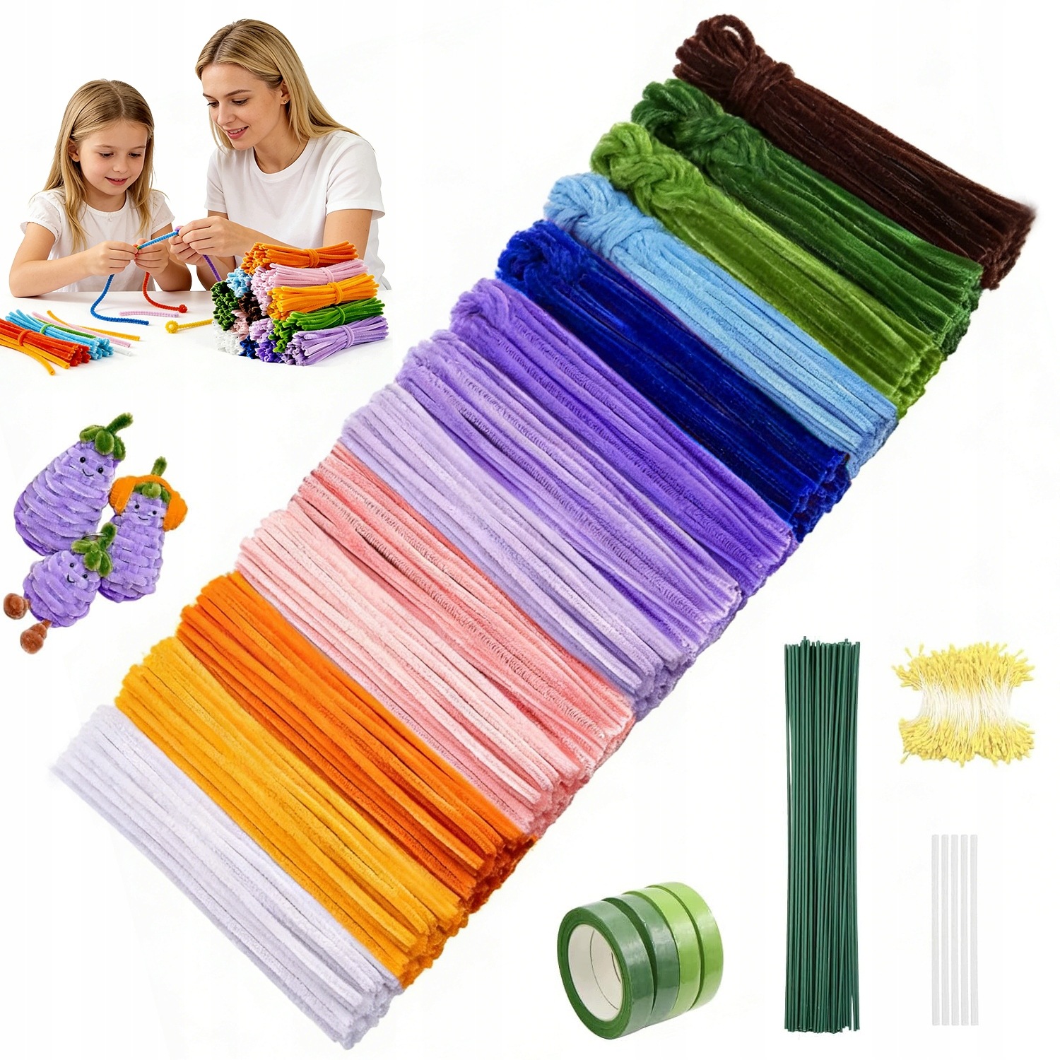 800KS Plyšových Floristických Drátků Pro Zdobení Kytic Květin, Kreativní