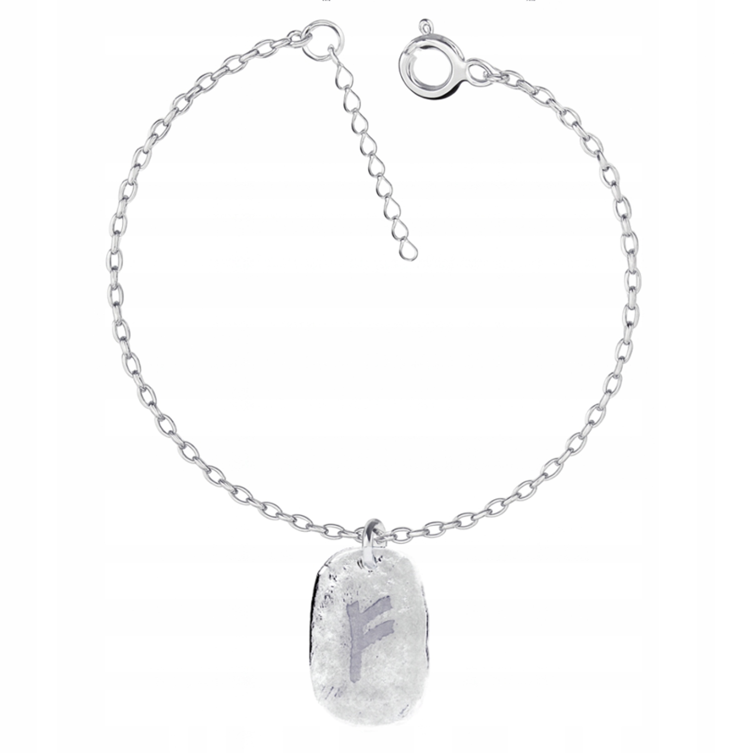 Runa Fehu Wiking Stříbrný náramek rolo oval stříbro 925