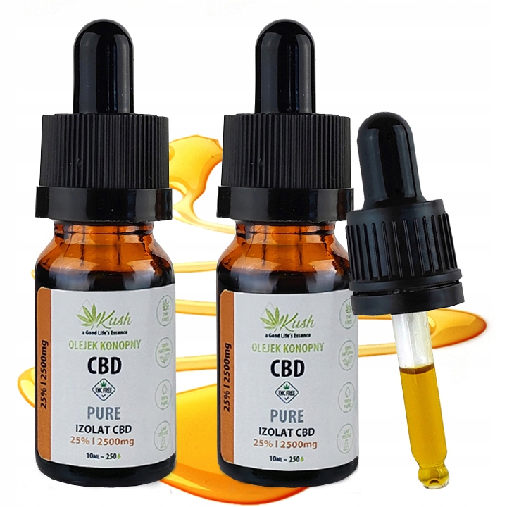 25% olejek Konopny Cbd Pure Izolat Cbd Thc Free 2 x 10ml