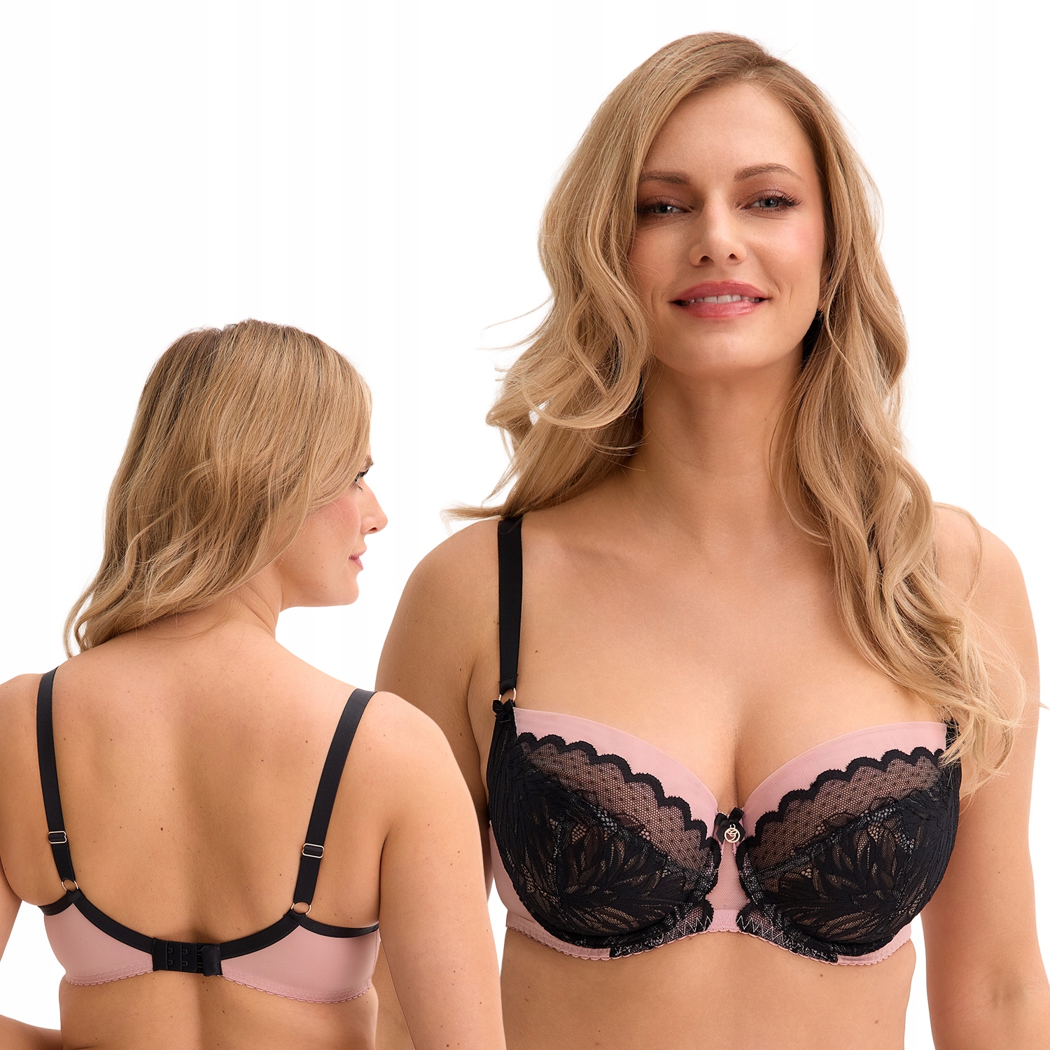 Gaia 1309 Elara černo-růžová 95E Měkká podprsenka