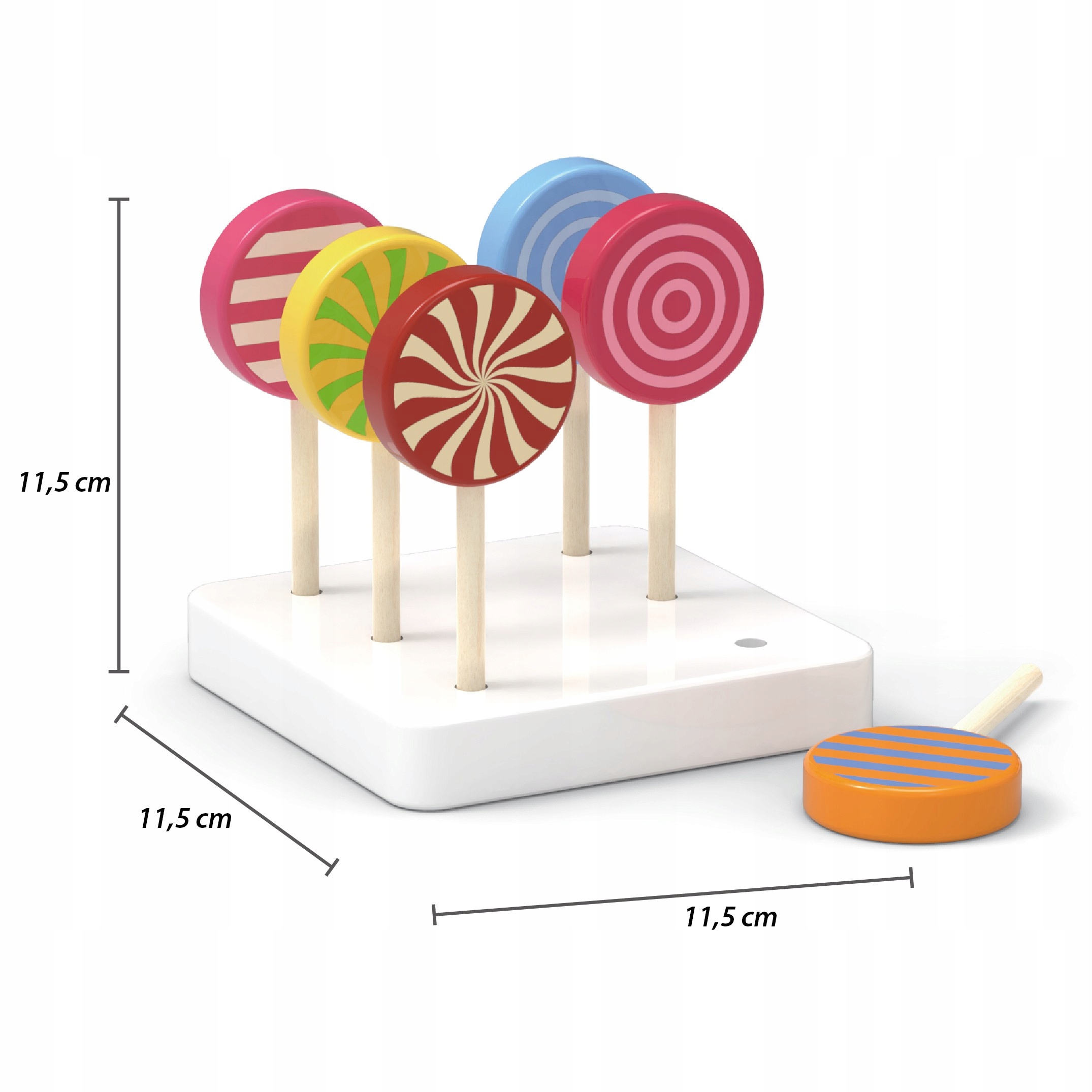 LIZAKI DREWNIANE NA PATYKU ZESTAW STOJAK VIGA KOLOROWE PODSTAWKA 6SZT Marka Viga