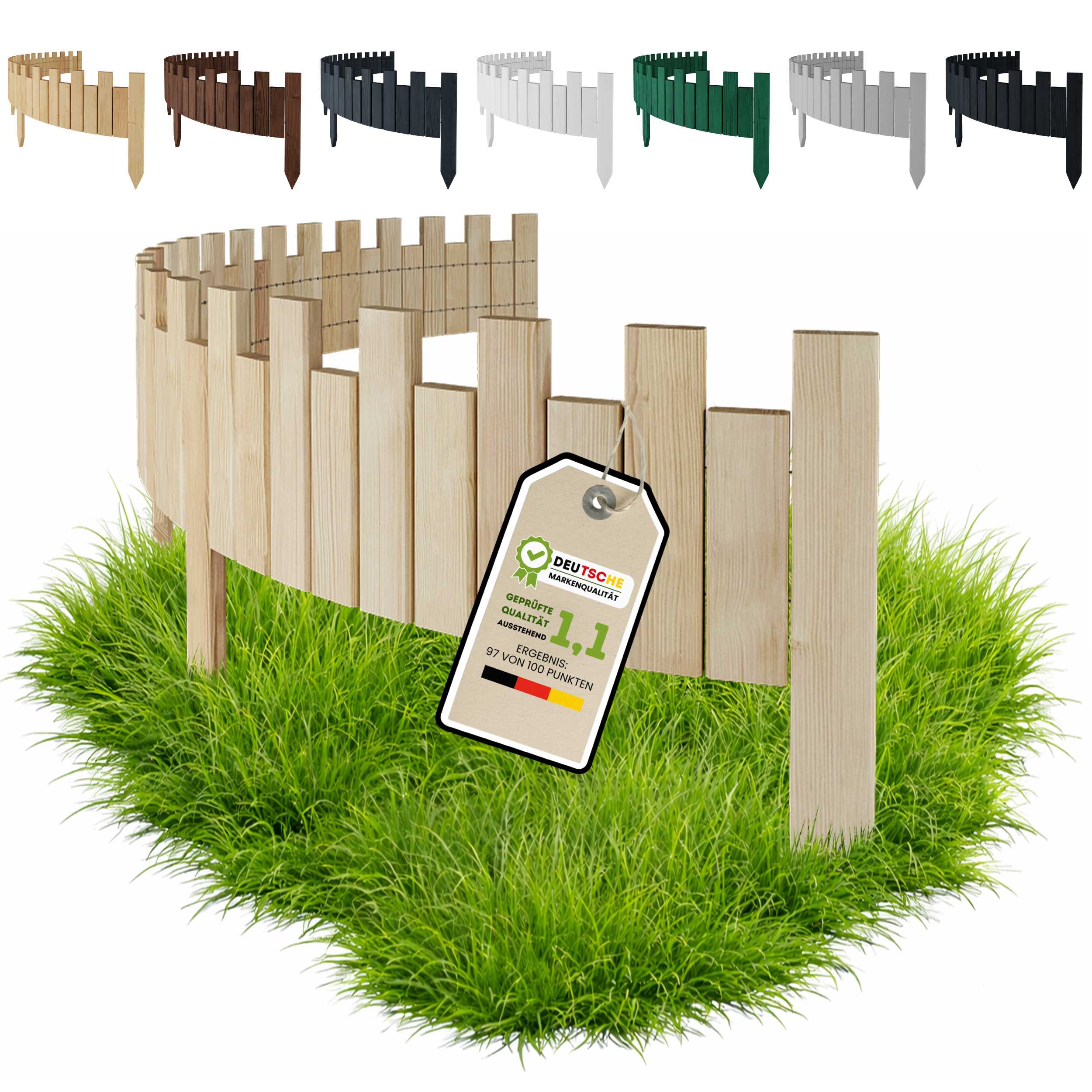 Dřevěný zahradní plot, palisáda, obrubník 200 x 40 cm, neimpregnovaný