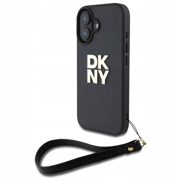 Dkny DKHCP16SPBSWSK iPhone 16 6.1" czarny/black hardcase Wrist Strap S