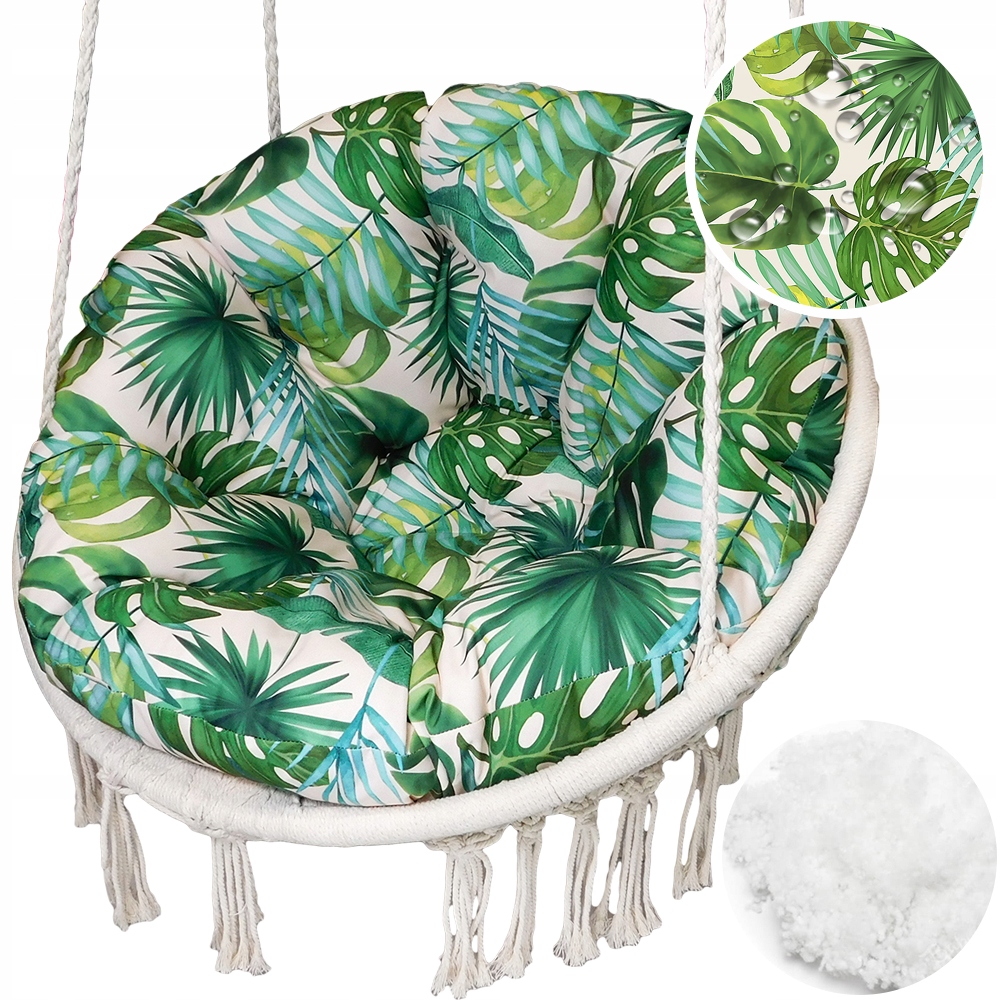 Polštář Voděodolná 100 cm Na Houpačku Bocianie Hnízdo monstera krémová