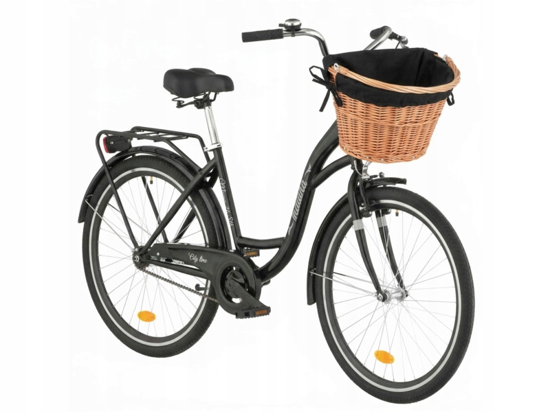 Rower miejski Indiana Moena S1B 26 cali damski Czarny Koszyk Wkład