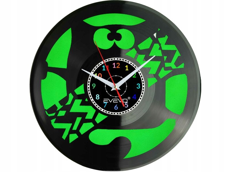 Kočka Kočička Mrňousek Nástěnné Hodiny Fluorescenční Pozadí Vinylová Deska