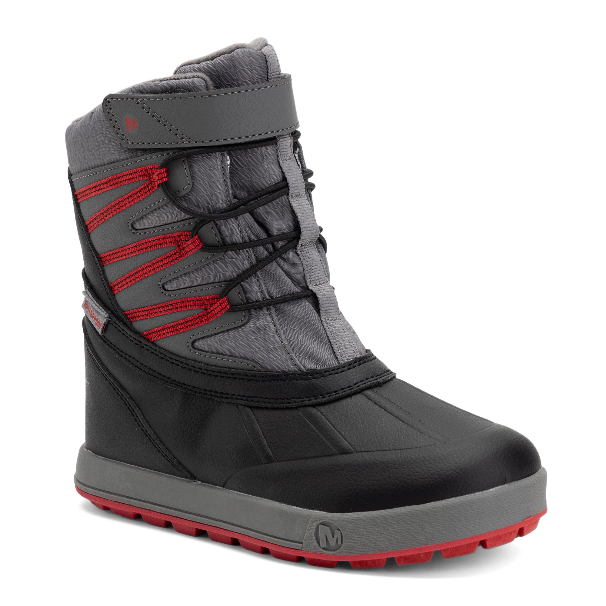 Śniegowce dziecięce Merrell Snow Bank 5.0 Wp black/red