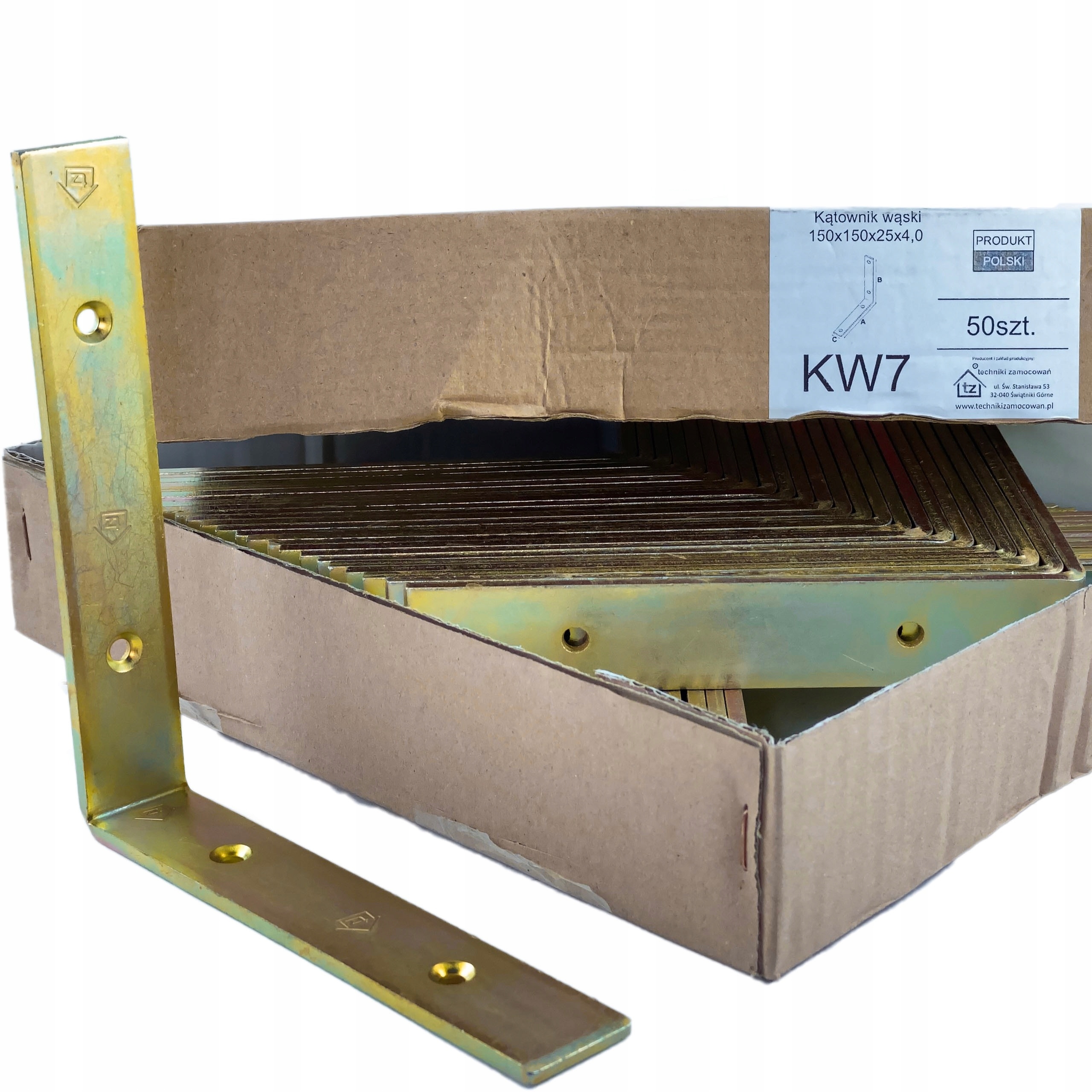 Perforované oceľové uholníky 150x150x25 x 4 mm 50 ks, úzke, nábytkové, KW7