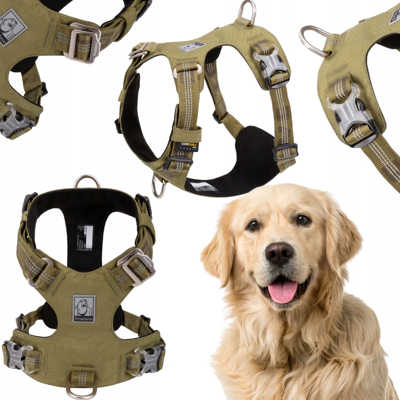Levně Obojky Pro Psa Voděodolné, Lehké Reflexní Truelove Adventure Dog Khaki XL