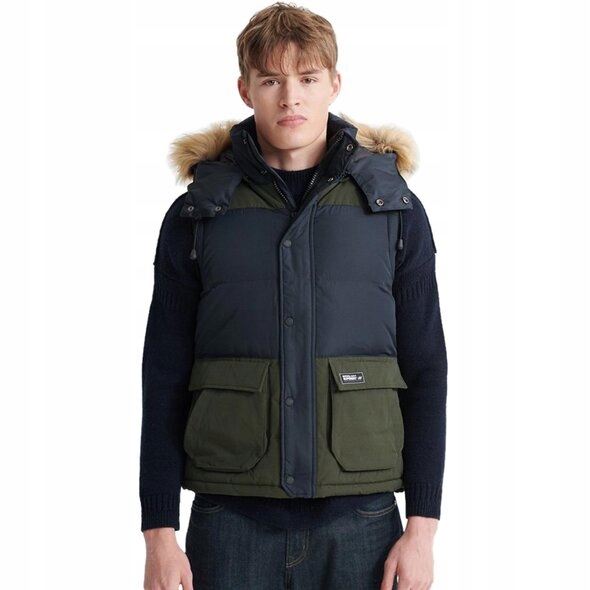 Superdry Dvoubarevná Vesta Kapuce (M)