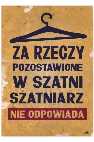 

Dekoracja Ścienna Plakat Metal Blacha Szatnia Prl