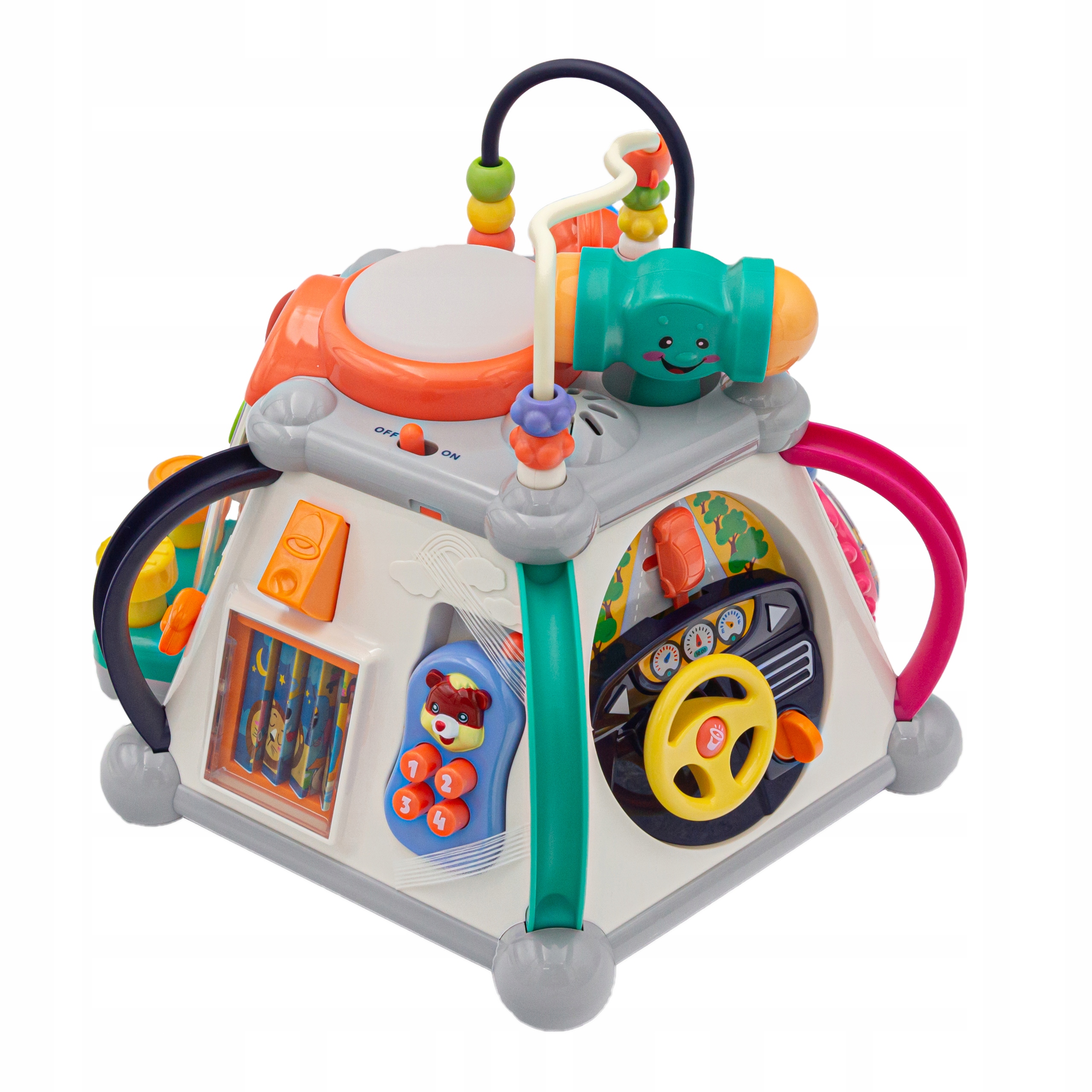 Multikostka Bryła Edukacyjna Kostka Sensoryczna Interaktywna Aktywizująca Wysokość produktu 23.5 cm