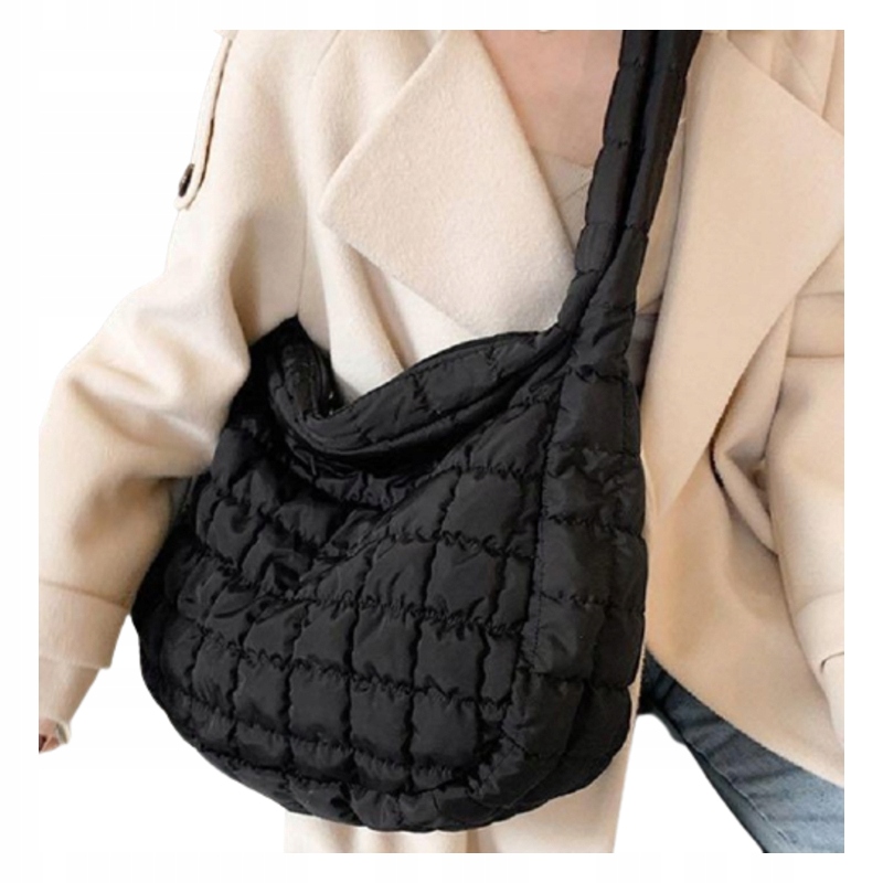 TORBA SHOPPER BAG DAMSKA CZARNA DUŻA MOCNA POJEMNA PIKOWANA