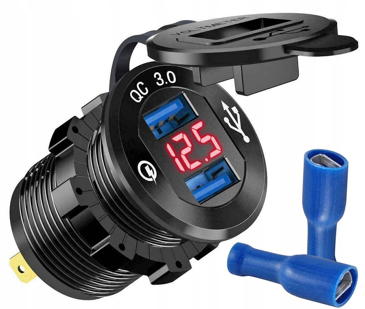 Quick Charge Usb Qc 3.0 Gniazdo Woltomierz Metal C