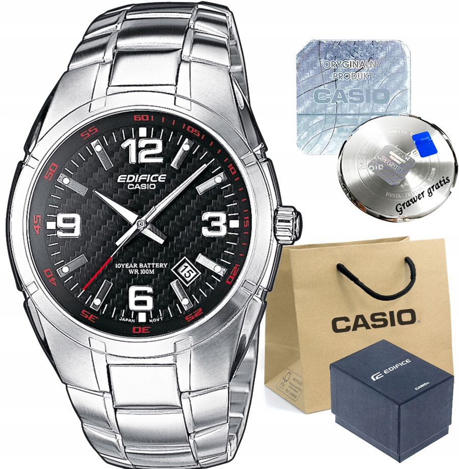 Pánské hodinky Casio Edifice Asco s datem, Voděodolné s gravírováním