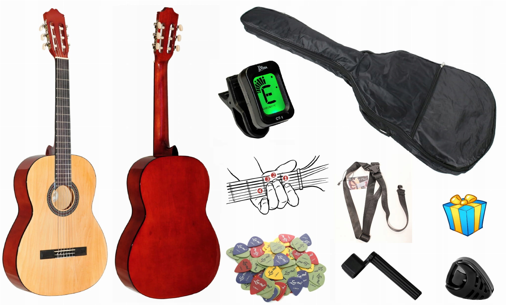 PROMO - GITARA KLASYCZNA 4/4 + AKCESORIA + GRATISY