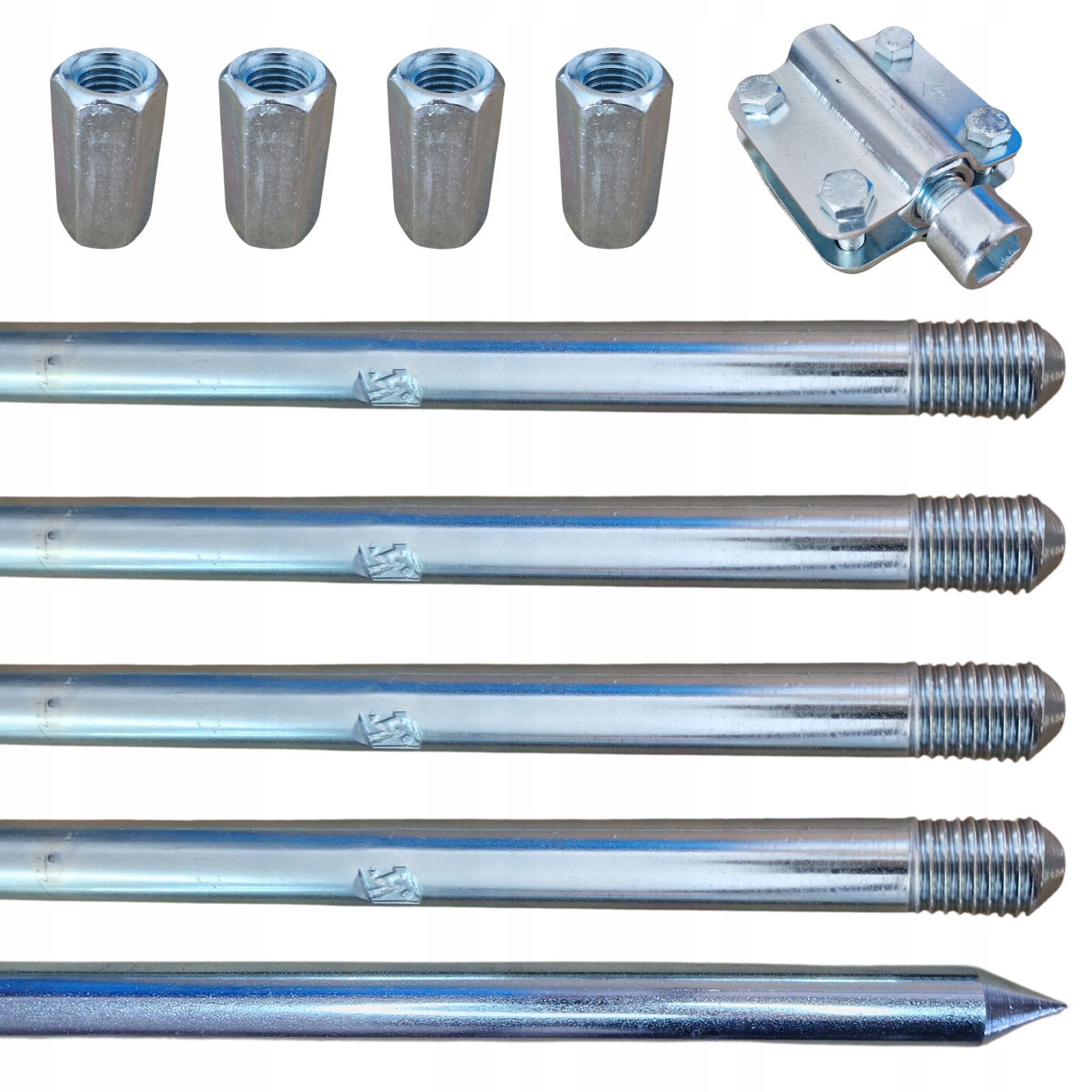 Uziom Odgromowy Pręt Szpilka Odgrom 5MB (5x1m) M16 Złącze Stal Ocynk