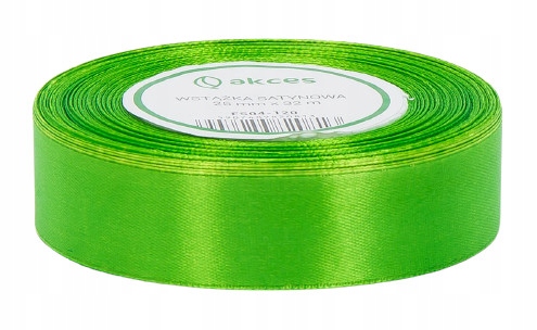 

Satynowa Wstążka tasiemka Zielona szeroka 25mm 32m