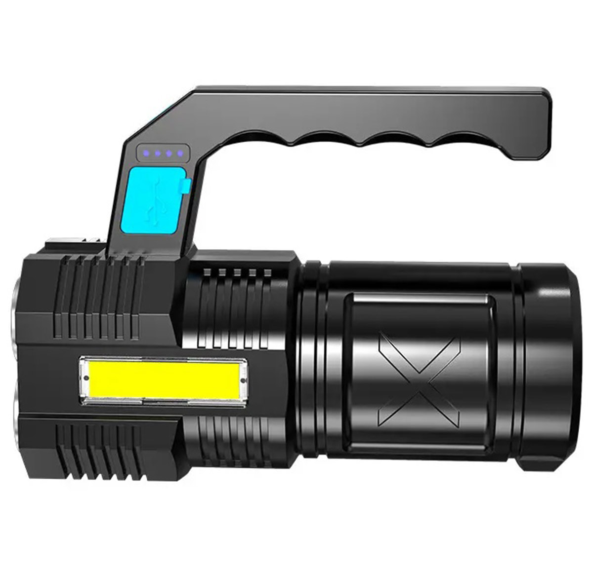 LATARKA LED AKUMULATOROWA SZPERACZ MOCNY 4 TRYBY USB AKU ZOOM IPX4 ZD102 Model ZD102