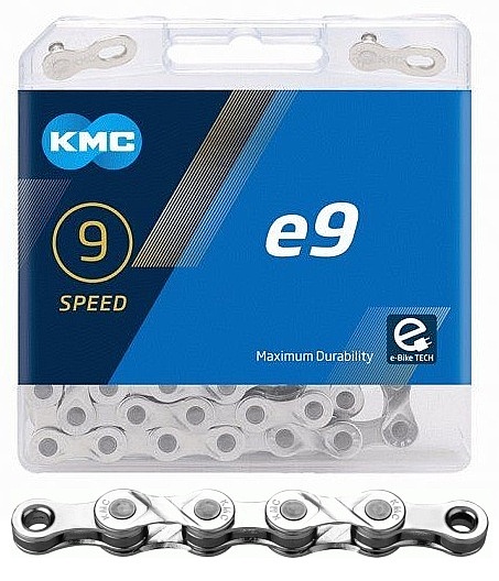 Řetěz na kolo Kmc e9 Silver 122 l box pro elektrokola