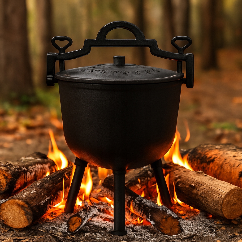 Litinový Kotlík, Lovecký Maďarský Hrnec Na Pečeně, 10 L, Ohniště, Gril