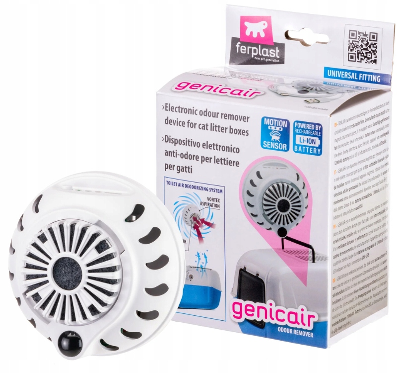 Levně Ferplast Genicair filtr ventilátor odstraňuje ošklivé pachy z kočičí toalety