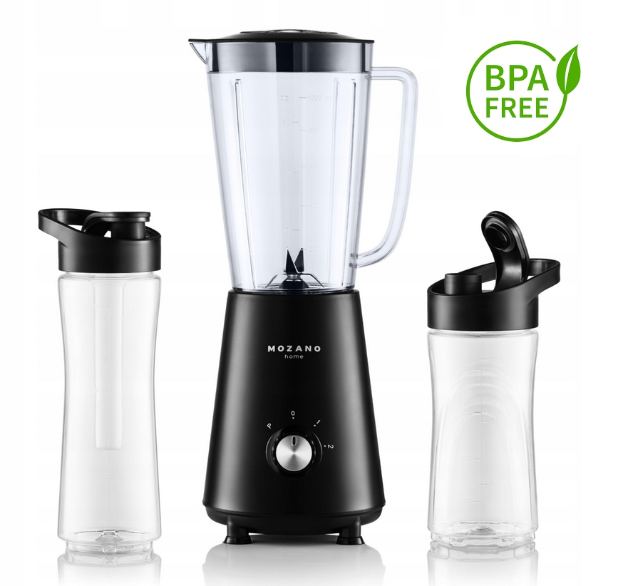 MOCNY BLENDER KIELICHOWY DO KOKTAJLI Smoothie 2 WKŁADY 2 BIDONY MIKSER Szerokość produktu 12.5 cm