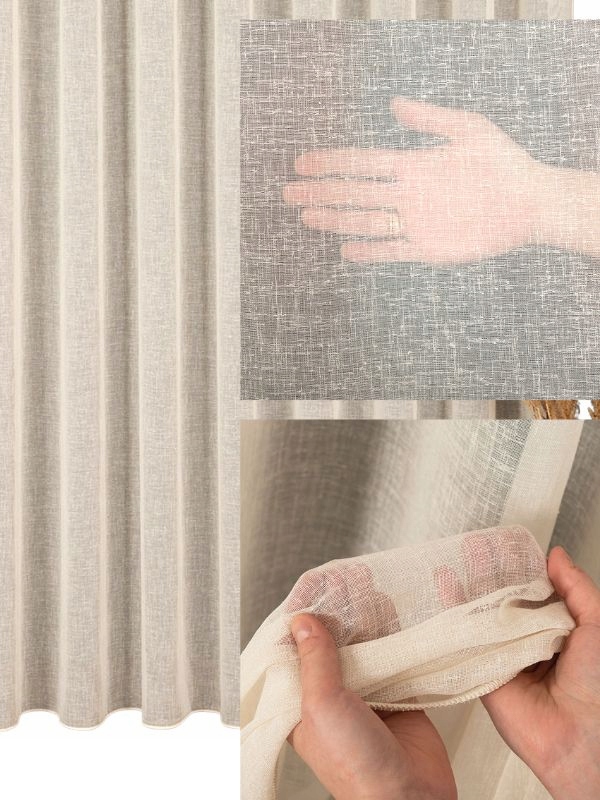 Záclony Moderné Záclona S Páskou Krémová Matná Netradičná 310x280