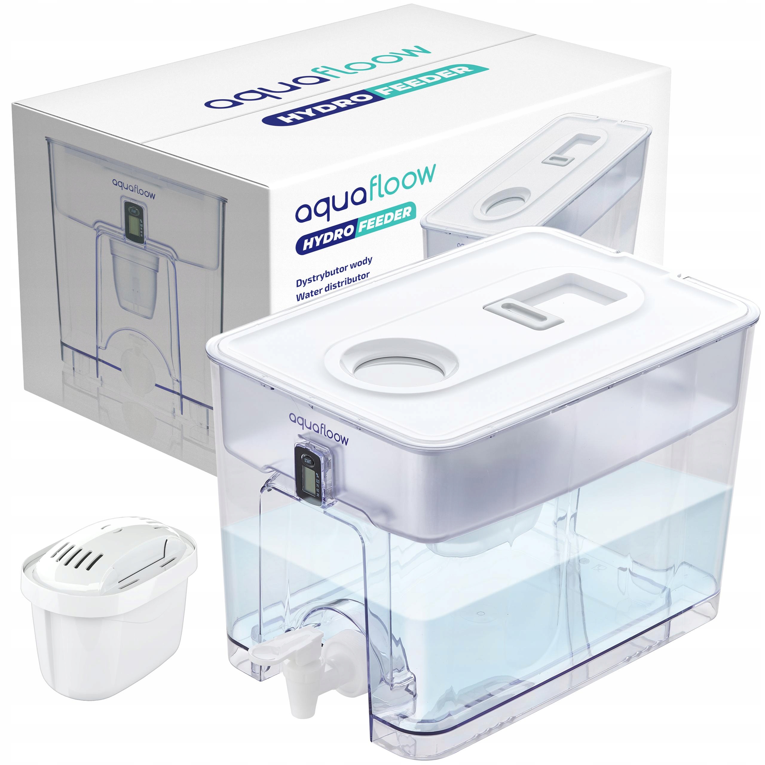 AquaFloow XL: velký filtrační konvice vody 9,5 l vodní filtr AquaFloow Maxi