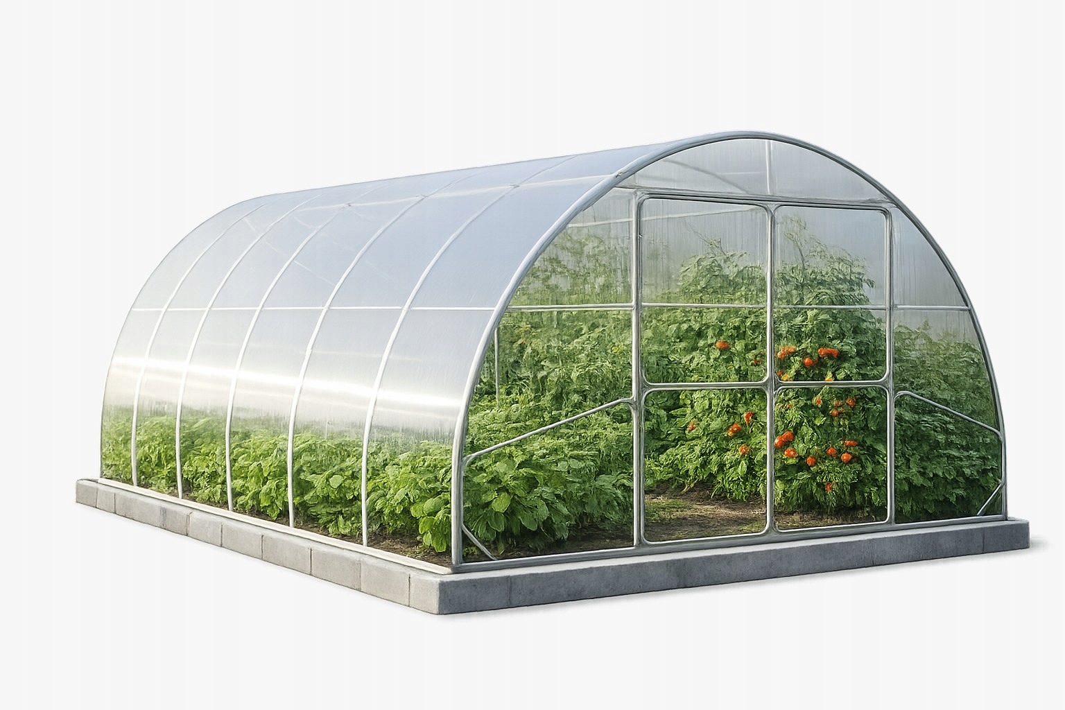 Zahradní skleník Tunel 4x8 m, polykarbonát, 6 mm, profil 40x20