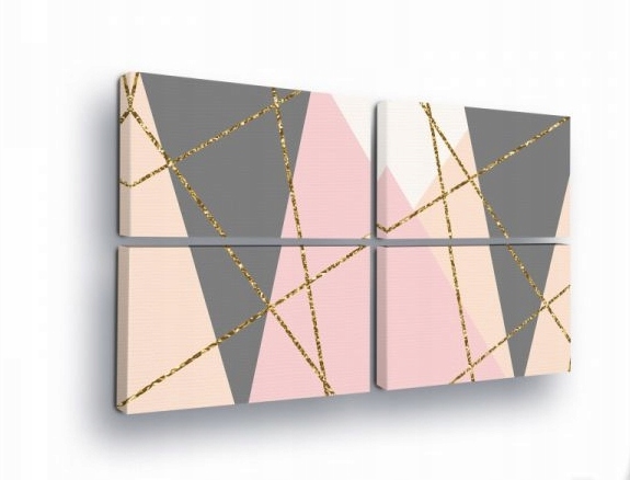 Obraz 120x80 Abstrakcia geometria pastely zlato lesk elegancia trojuholníky