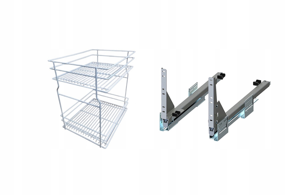 Kôš Cargo do spodnej skrinky 40 cm 400 biely 2p push Rejs s plným výsuvom