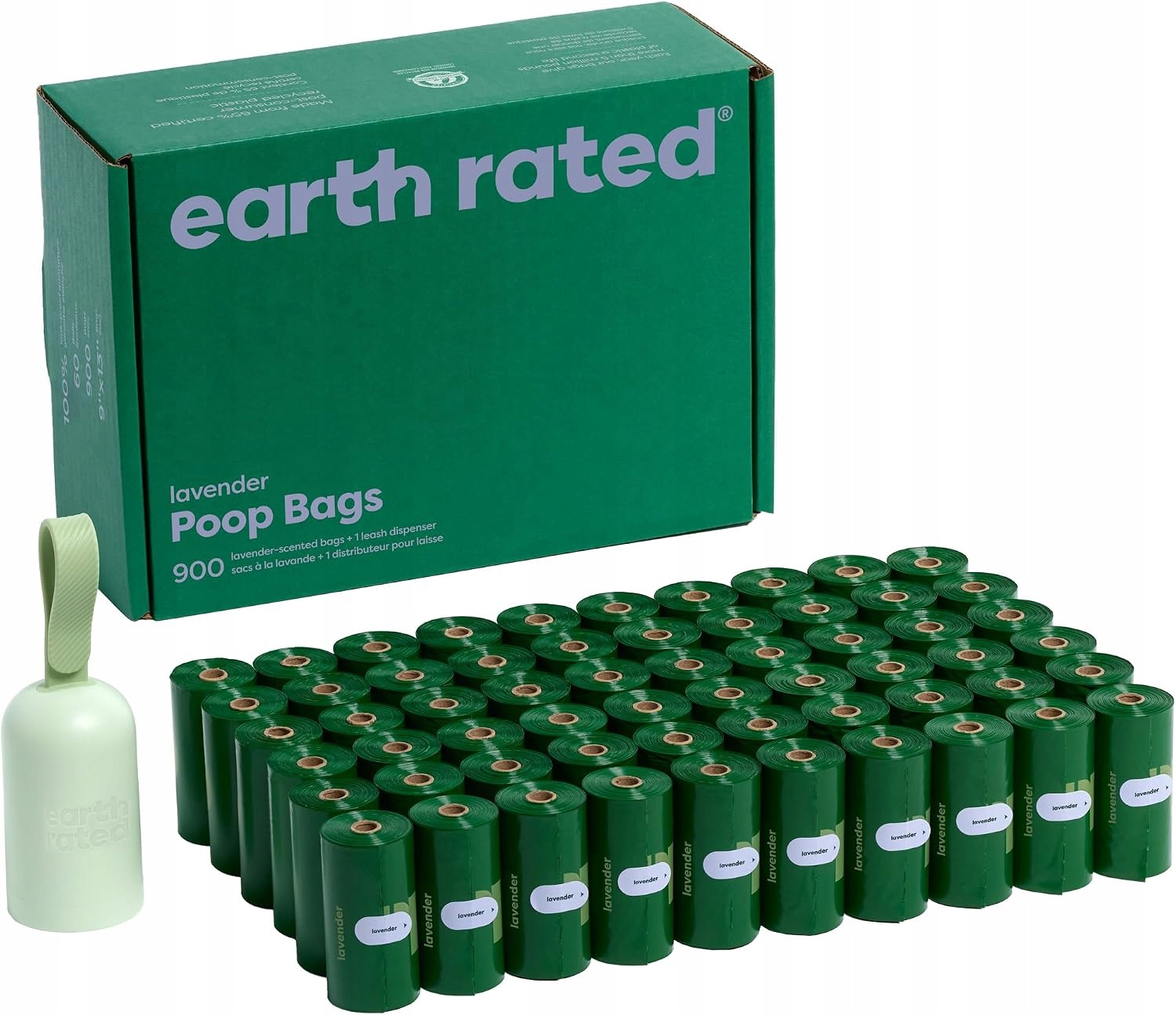 Earth Rated 900 Vreciek Na Psie Exkrementy Nádoba, Zelené, Levanduľa