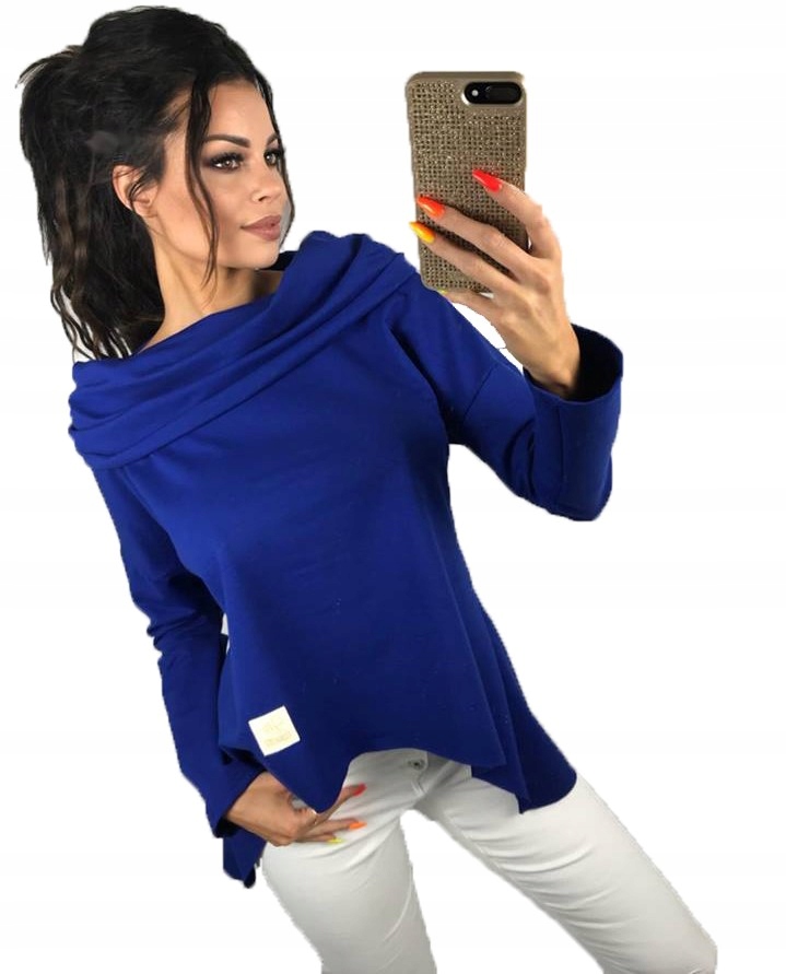 

Asymetryczna Tunika Bluza Sukienka Komin Kaptur S