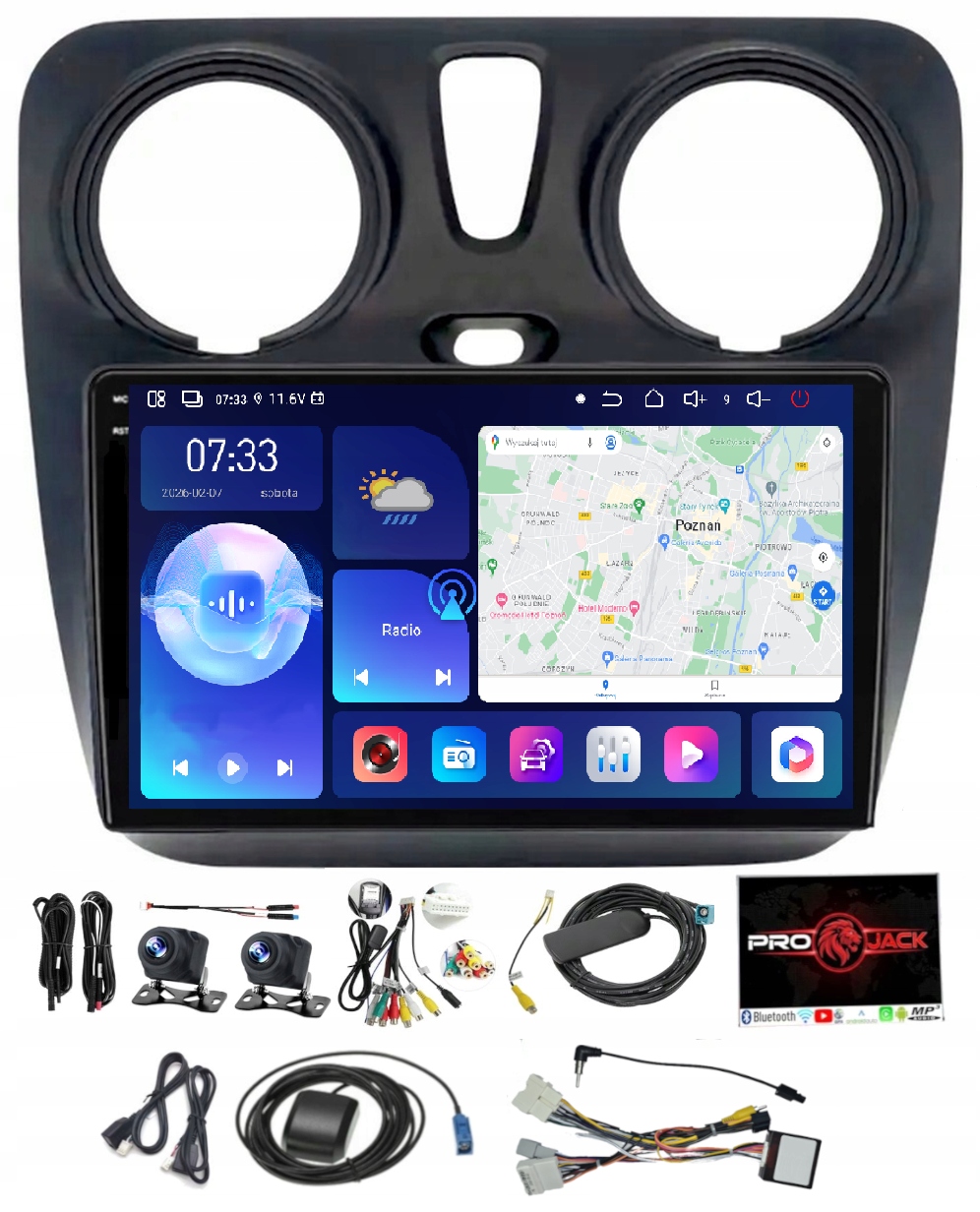 Autorádio Gps Android Bt Dacia Dokker Lodgy 2012-2020 Carplay Usb 6GB 128GB Sim