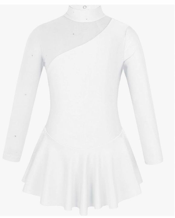 Šaty Asymetrická Body Balet Bruslení Golf Bílá 134/140