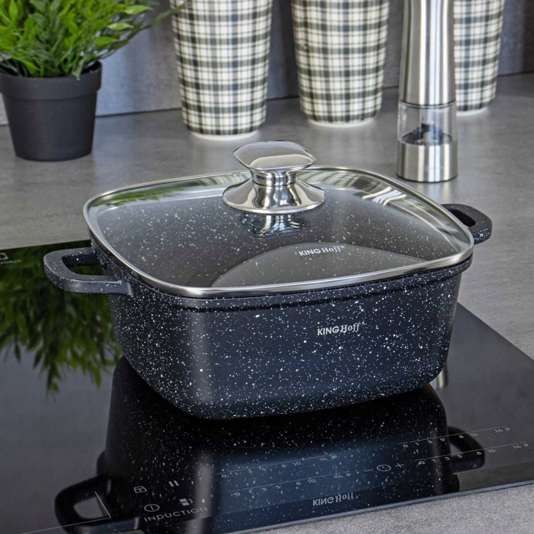 Garnek z Pokrywką MARMUROWY 24cm 4,5L KINGHOFF Pojemność 4.5 l
