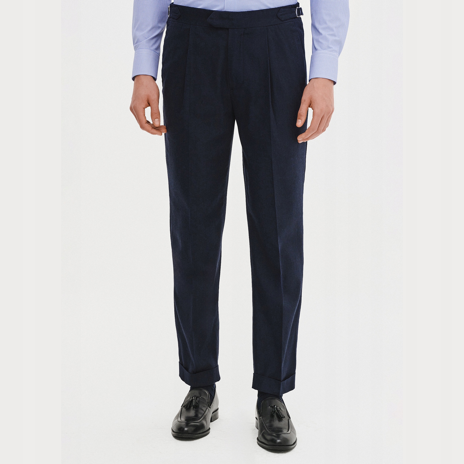 Tmavě modré elegantní pánské kalhoty Regular Fit Pako Lorente vel 34