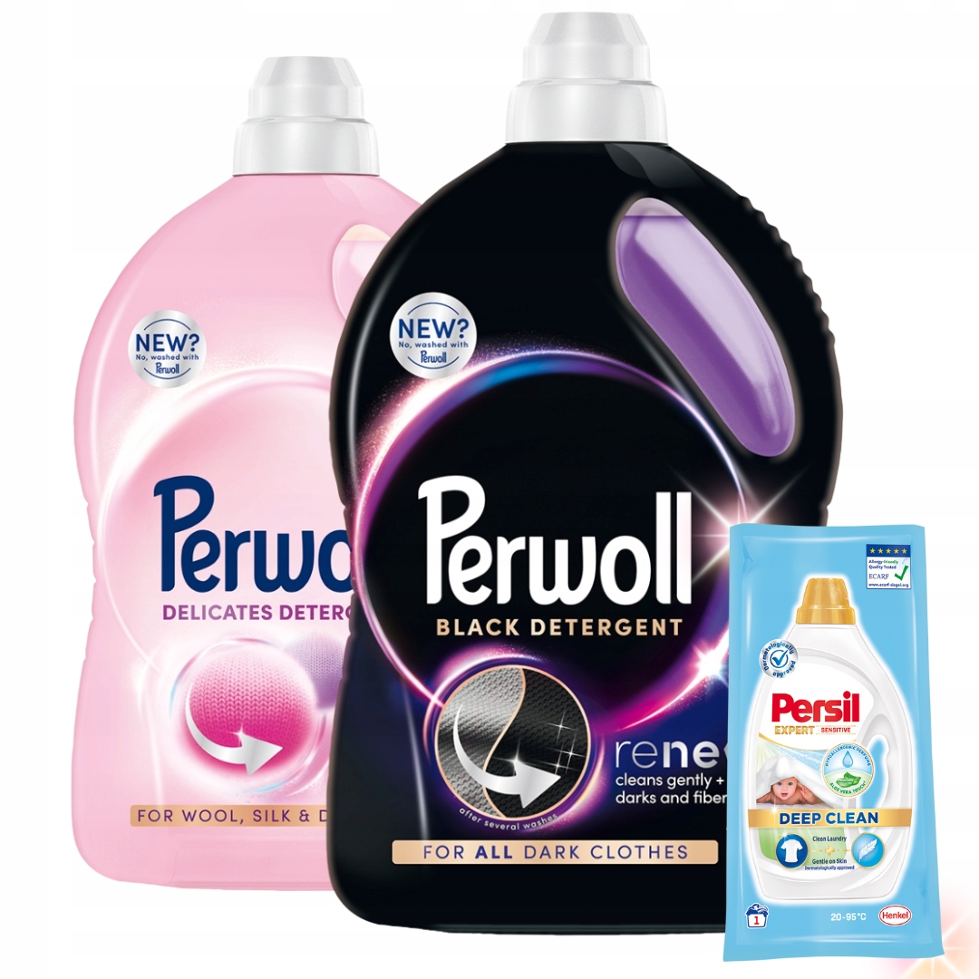 Perwoll Renew Black Delicate Wool Tekutý prací prostředek Mix 2x3 l 120 praní Dárek