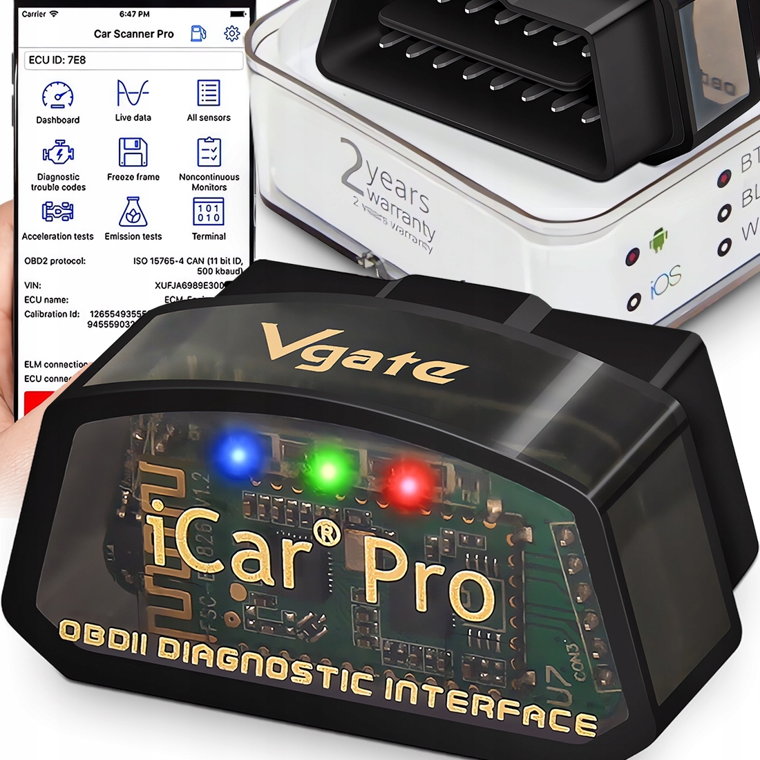 Interfejs Diagnostyczny Vgate iCar Pro BT3.0 OBD2 ELM327 Kasowanie Błędów
