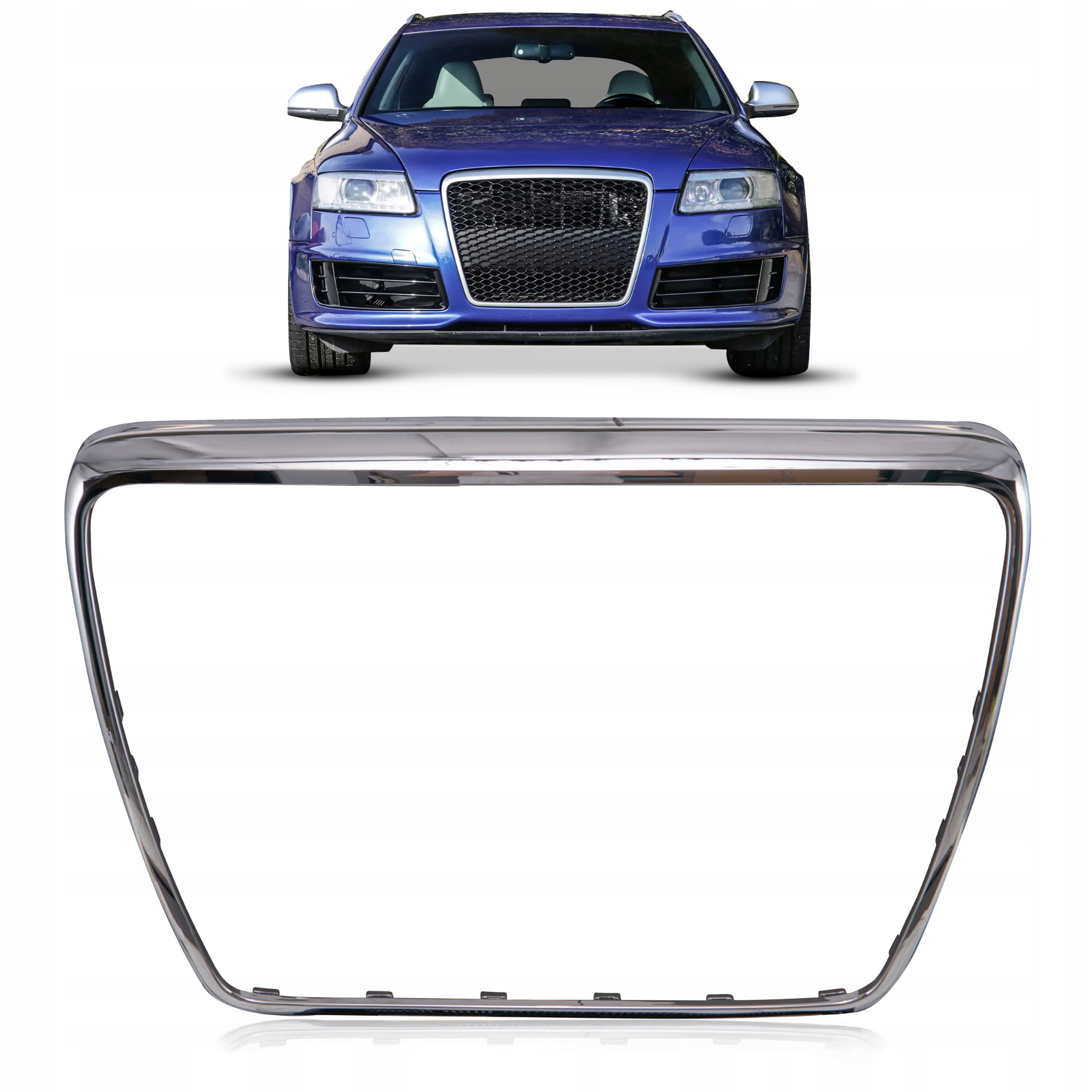 Audi RS6 C6 4F 2008-2011 Po Facelifte, Rám Grilu Chrómovaný 4F0853651