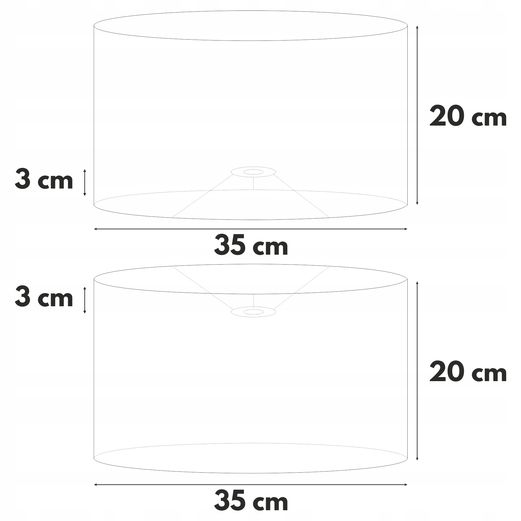 Wytrzymały bawełniany Abażur JASNOSZARY 35 / 20 cm Marka inna