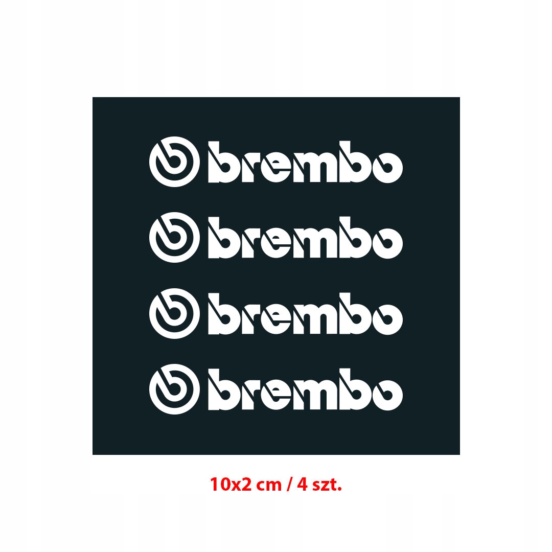 

Naklejki na zacisk hamulcowy Brembo 10x2 cm 4 szt.