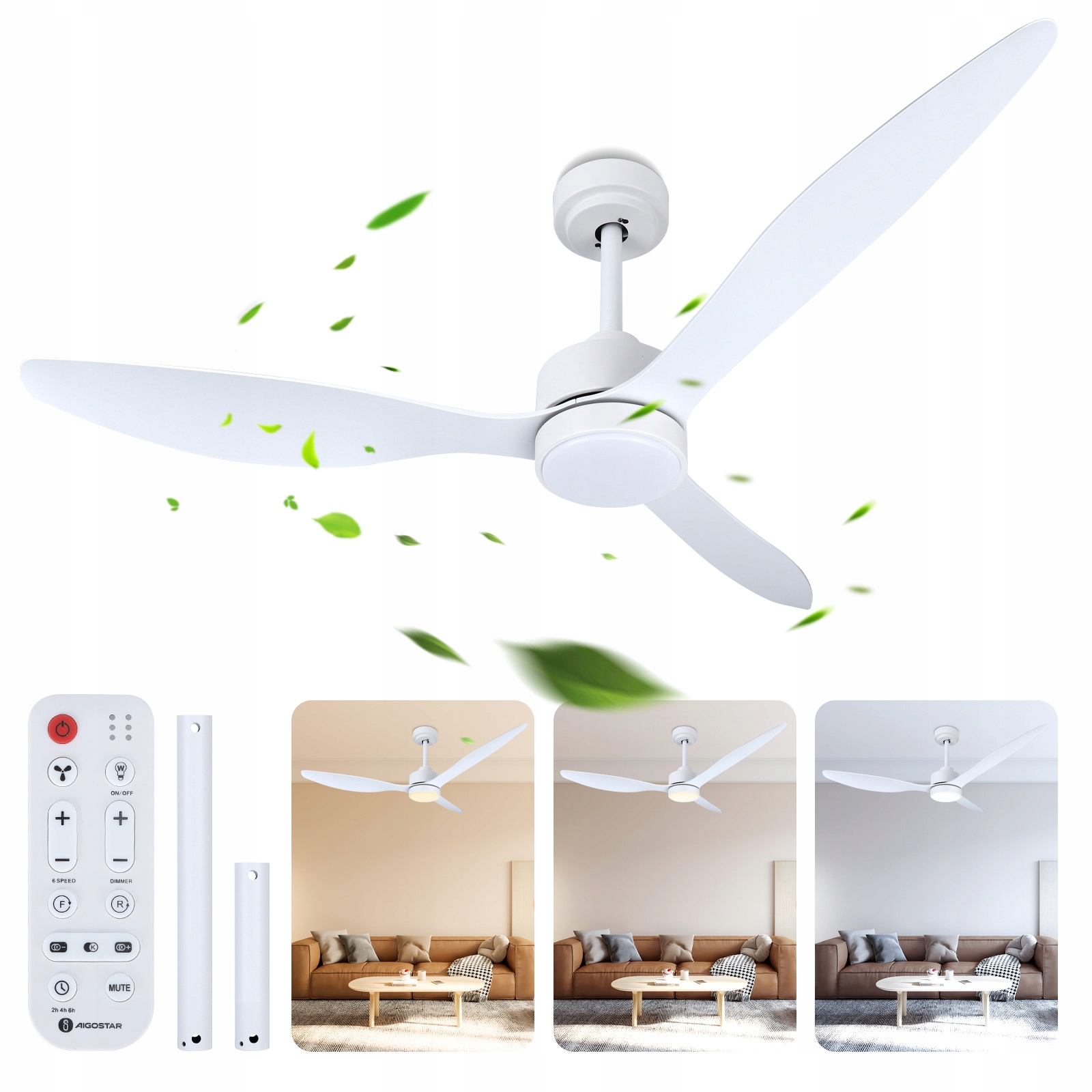 Stropní ventilátor Aigostar B14ED bílý
