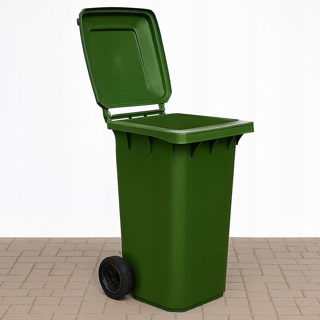 Kubeł Kubły do segregacji odpadów 240L – kolor zielony na śmieci szkło