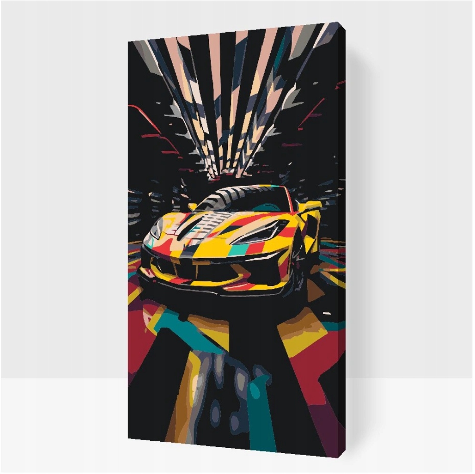 Malování Podle Čísel Auto Barevné Exkluzivní Automobil Velký 40x80 cm