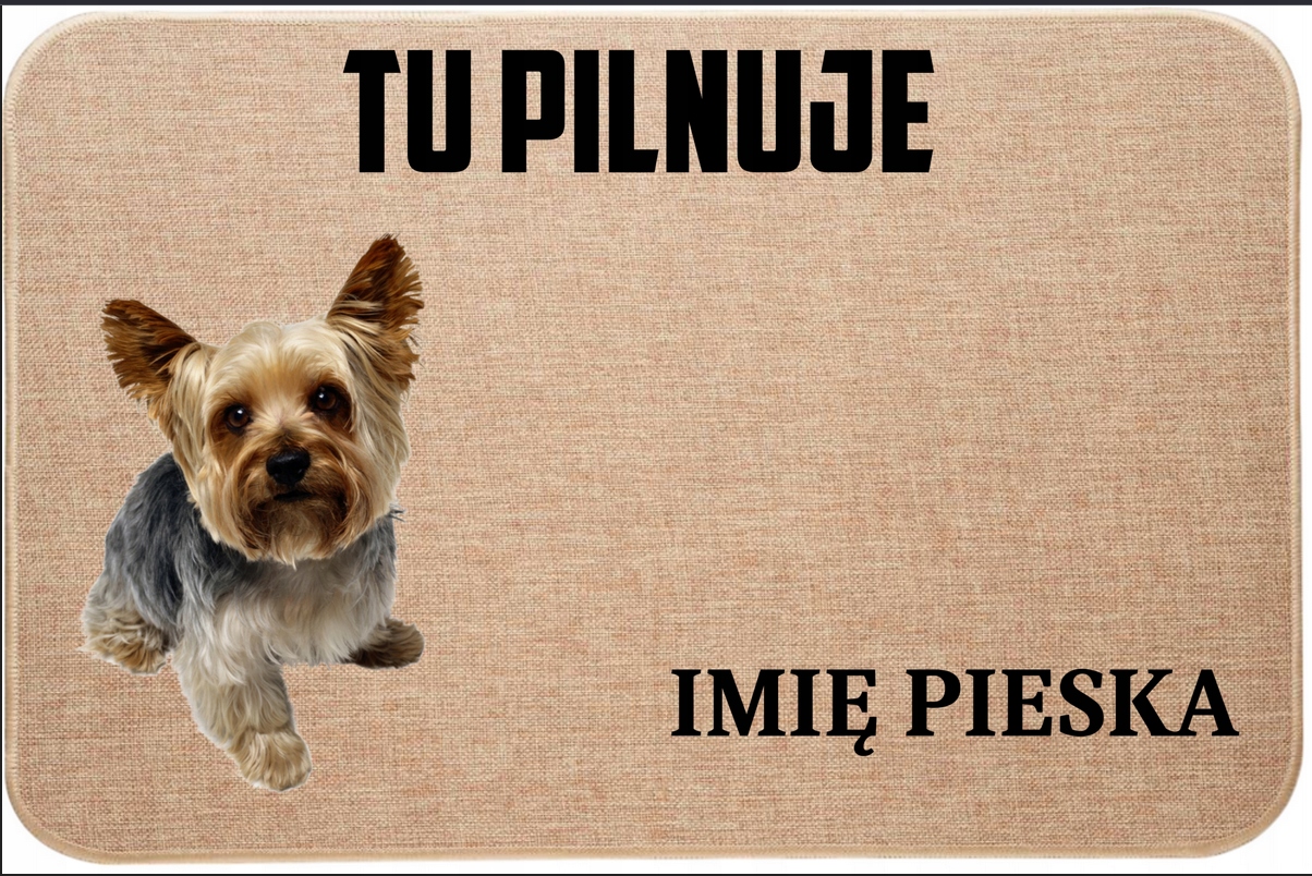 Lněný Vstupní Stěrač Tu Hlídá Jméno Yorkshire Teriér Pejsek