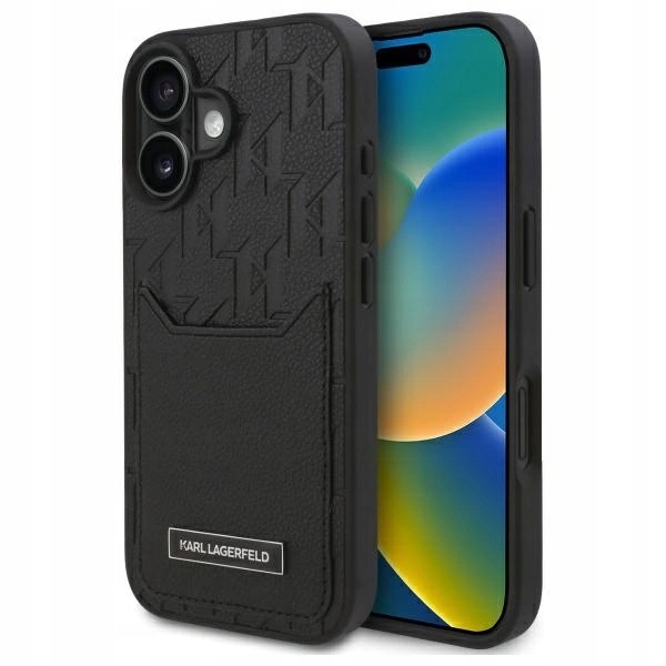 Karl Lagerfeld Case Hardcase Monogram Do Iphone 16 6.1 Z Kieszenią Na Karty