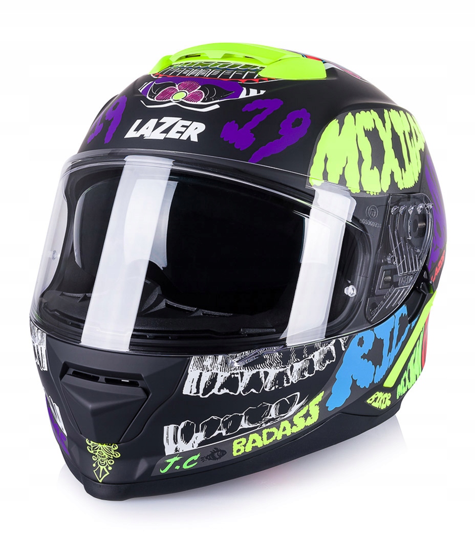 KASK MOTOCYKLOWY Z BLENDĄ LAZER RAFALE MEXICANA L Kolor czarny żółty inny